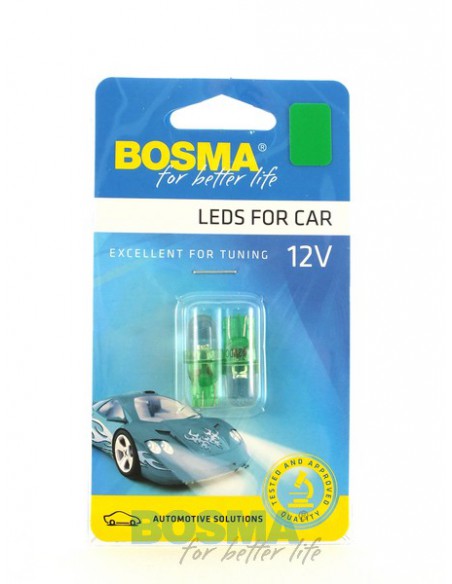 12V LEDX1 T10 2PCS ZIELONA ŻARÓWKA MOTORYZACYJNA