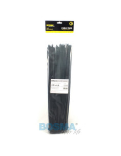 Opaski Kablowe Trytki Strapy Czarne BOSMA (100 szt) | 4,8x370mm
