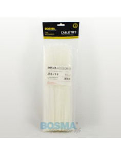 Opaski Kablowe Trytki Strapy Białe BOSMA (100 szt) | 3,6x250mm