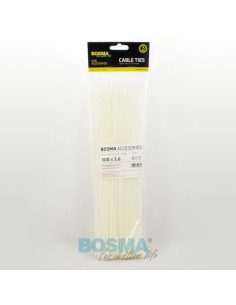 Opaski Kablowe Trytki Strapy Białe BOSMA (100 szt) | 3,6x300mm